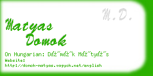 matyas domok business card